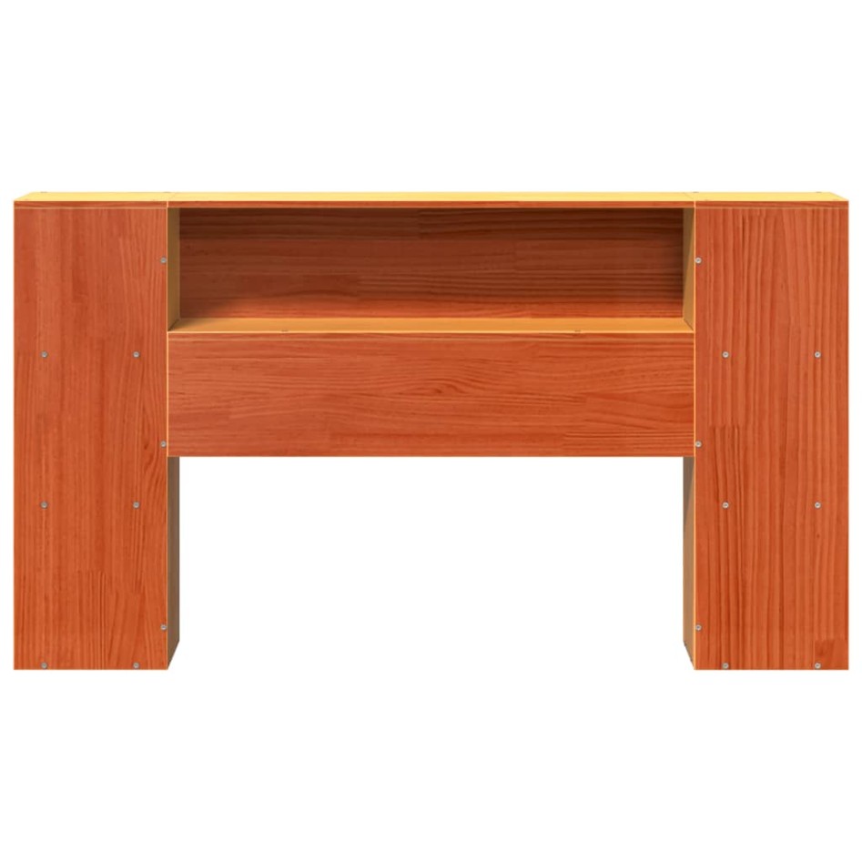 Cabecero de cama almacenaje madera maciza pino marrón 120