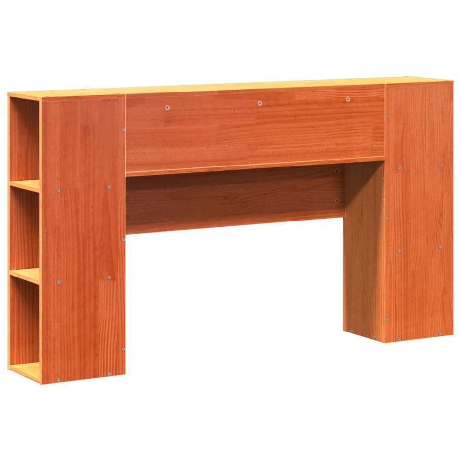 Cabecero de cama almacenaje madera maciza pino marrón 120