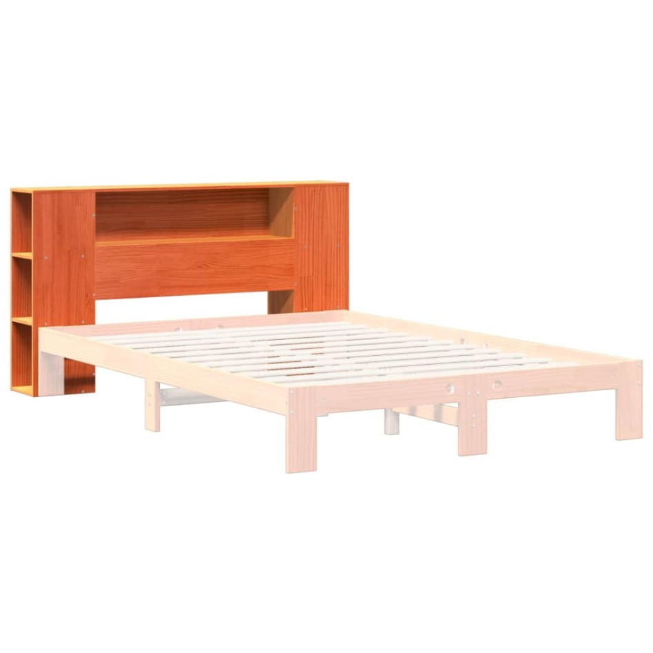 Cabecero de cama almacenaje madera maciza pino marrón 120