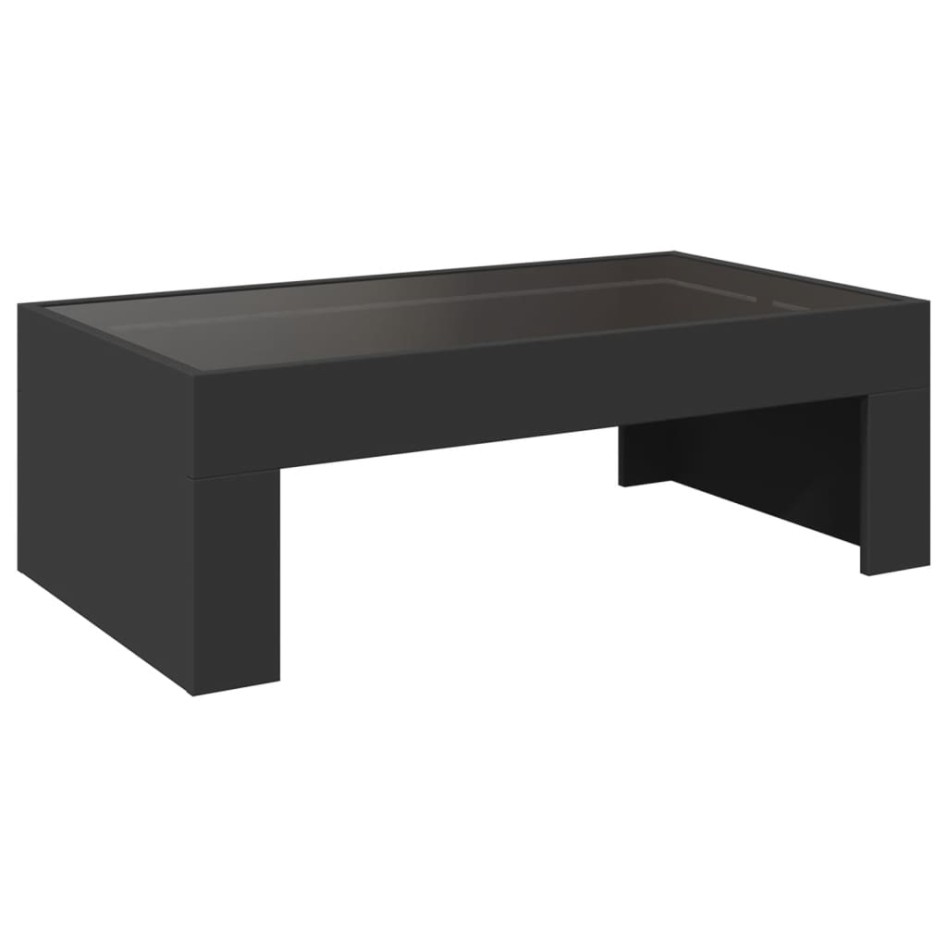 Mesa de centro con Infinity LED negro 90x50x30