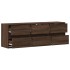 Mueble de TV de pared con luces LED marrón roble 130x31x45