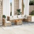 Set sofás de jardín 7 piezas y cojines ratán sintético
