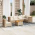 Set sofás de jardín 7 piezas y cojines ratán sintético