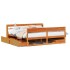Cama sin colchón madera maciza de pino marrón cera 180x200
