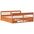 Cama sin colchón madera maciza de pino marrón cera 180x200