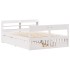 Estructura de cama sin colchón madera de pino blanca 150x200