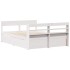 Estructura de cama sin colchón madera de pino blanca 150x200