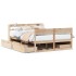 Estructura de cama sin colchón madera de pino blanca 140x200