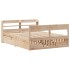 Estructura de cama sin colchón madera de pino blanca 140x200