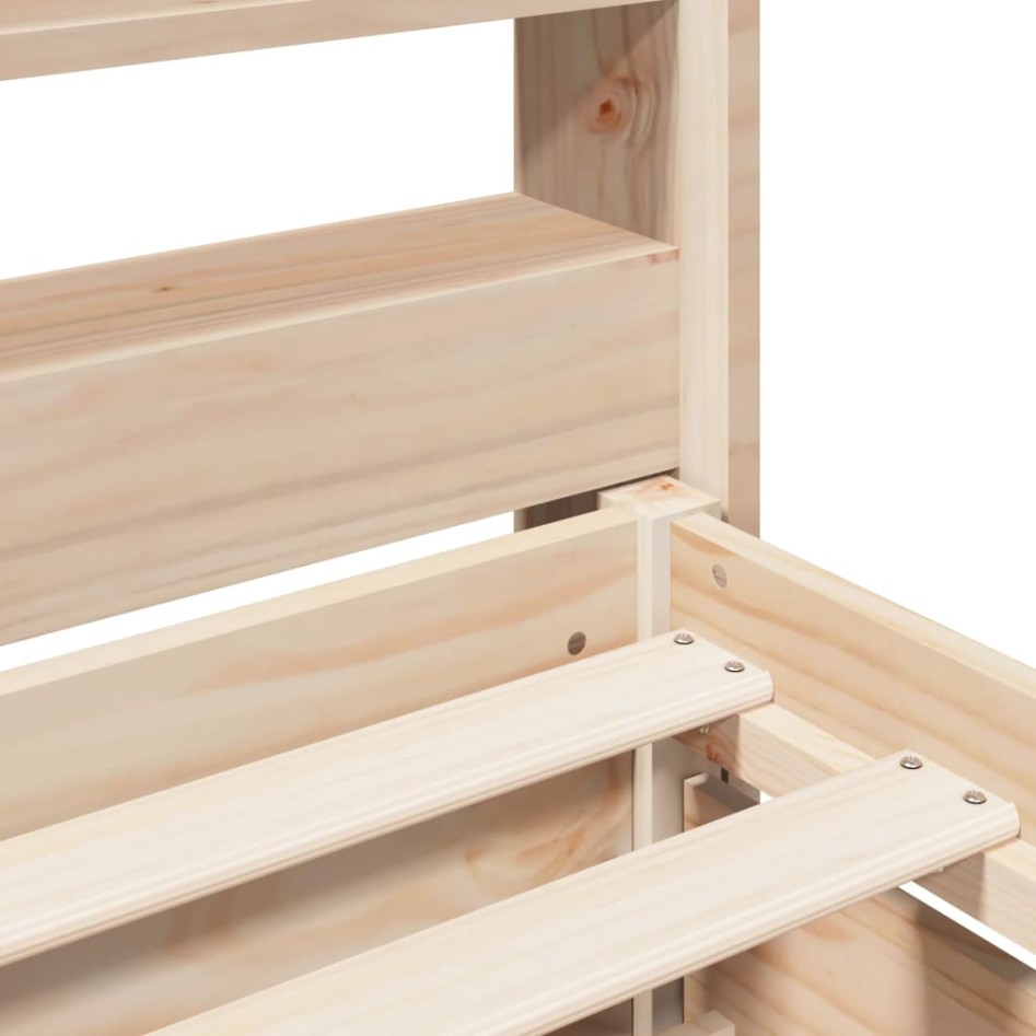 Estructura de cama sin colchón madera de pino blanca 140x200