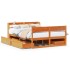 Cama sin colchón madera maciza de pino marrón cera 140x190