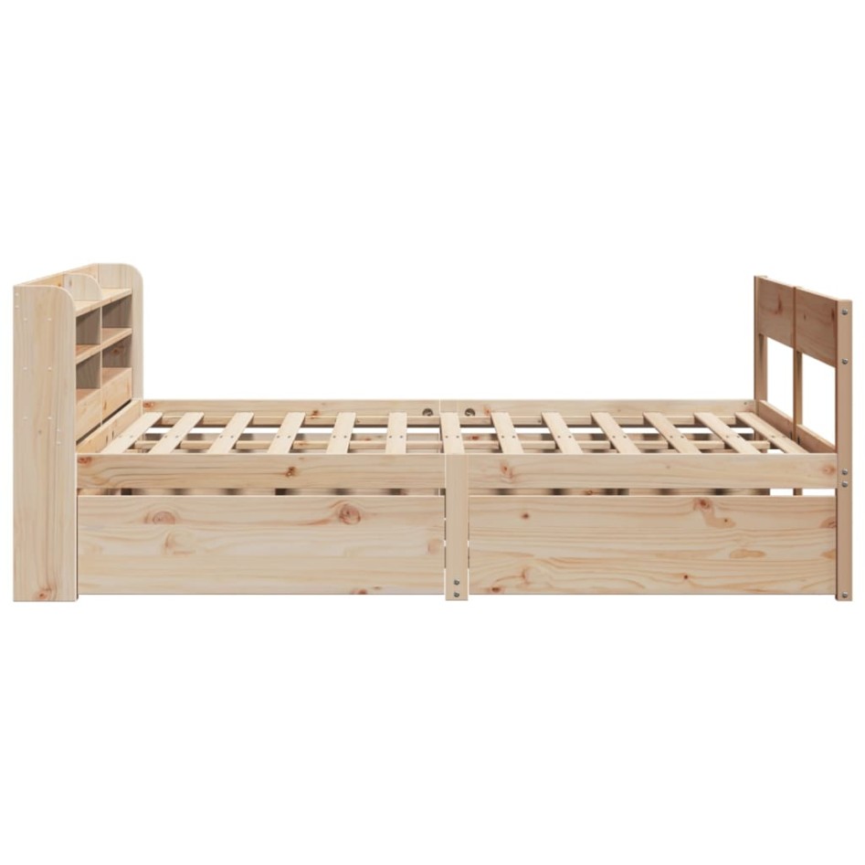Estructura de cama sin colchón madera maciza de pino 140x190