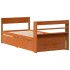 Estructura de cama sin colchón madera maciza marrón 75x190