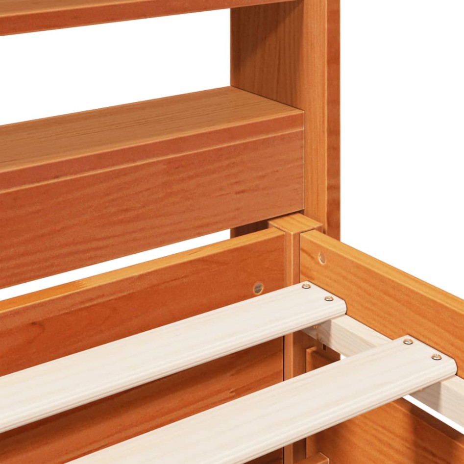 Estructura de cama sin colchón madera maciza marrón 75x190