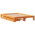 Cama sin colchón madera maciza de pino marrón cera 140x200