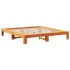 Cama sin colchón madera maciza de pino marrón cera 140x200