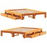 Cama sin colchón madera maciza de pino marrón cera 140x200