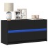 Mueble de TV con LED madera de ingeniería negro 100x34x50