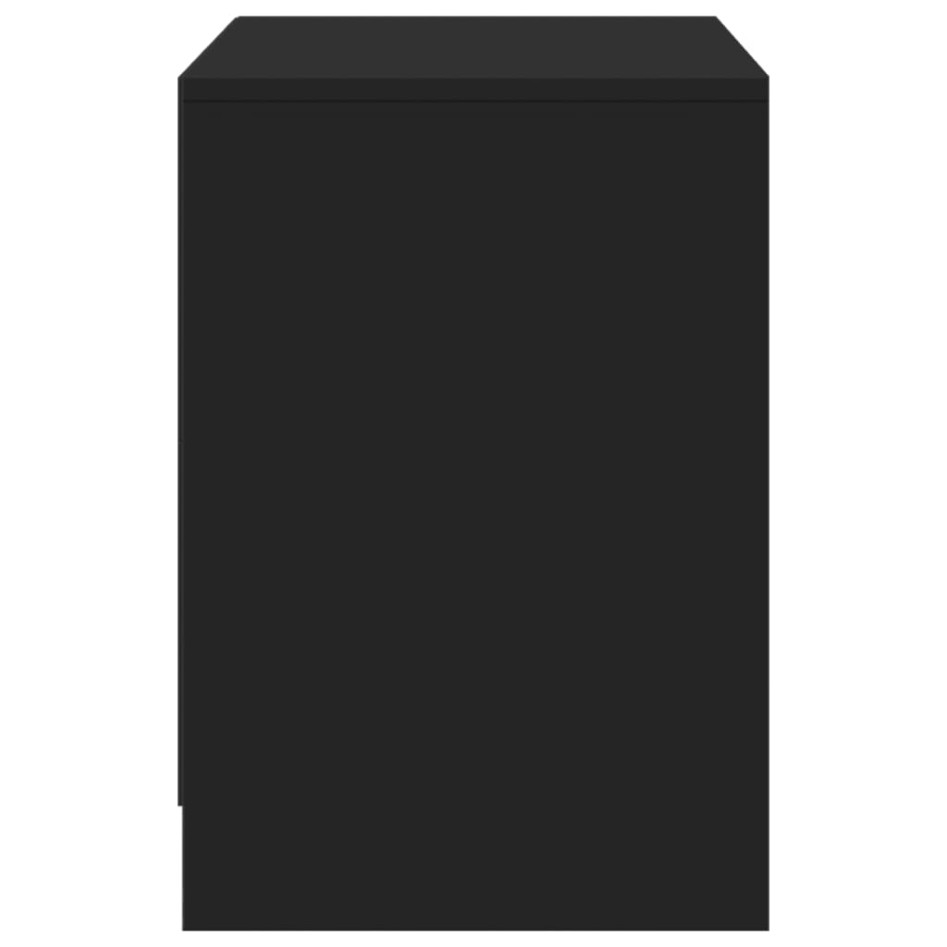 Mueble de TV con LED madera de ingeniería negro 100x34x50