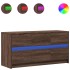 Mueble de TV LED madera ingeniería marrón roble 100x34x50