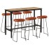 Set mesa alta y taburetes 7 pzas madera maciza mango y