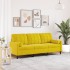 Sofá de 3 plazas con cojines terciopelo amarillo 180