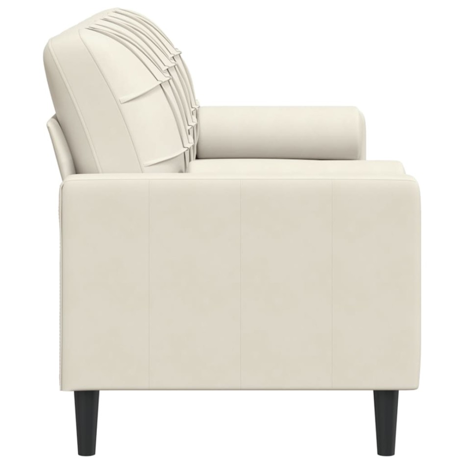 Sofá de 3 plazas con cojines terciopelo color crema 180