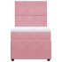 Cama box spring con colchón terciopelo rosa 80x200