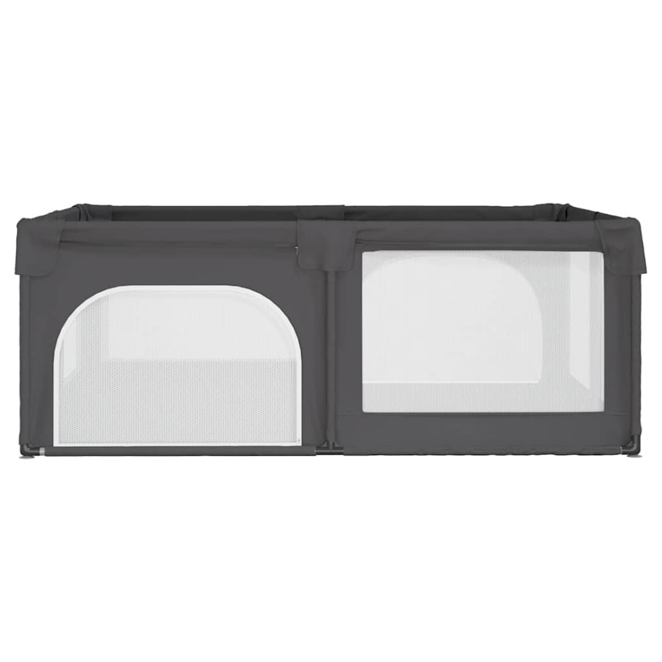 Parque para bebés con 2 puertas tela Oxford gris