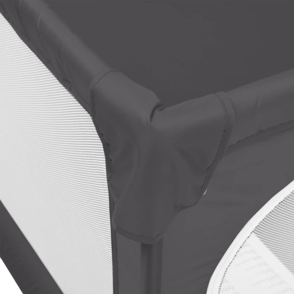 Parque para bebés con 2 puertas tela Oxford gris