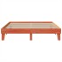 Cama sin colchón madera maciza de pino marrón cera 180x200