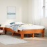 Cama sin colchón madera maciza de pino marrón cera 120x200