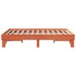 Cama sin colchón madera maciza de pino marrón cera 140x190