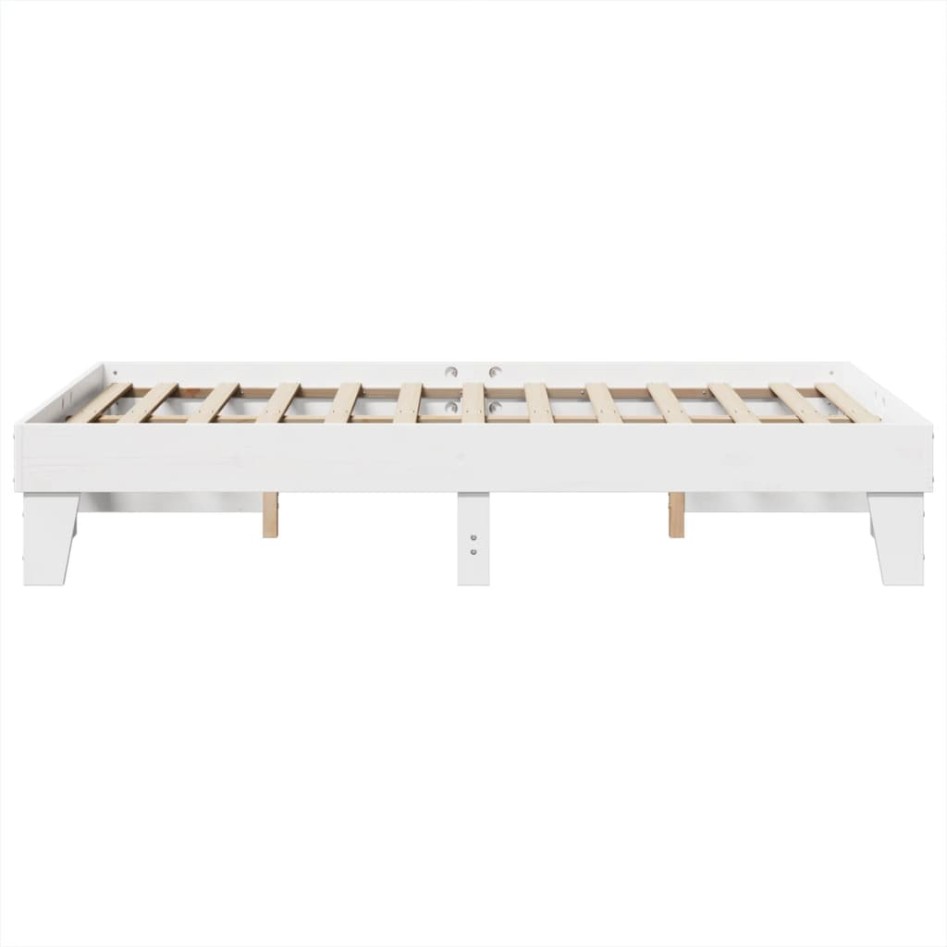 Estructura de cama sin colchón madera maciza blanca 120x190