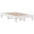 Estructura de cama sin colchón madera maciza blanca 120x190
