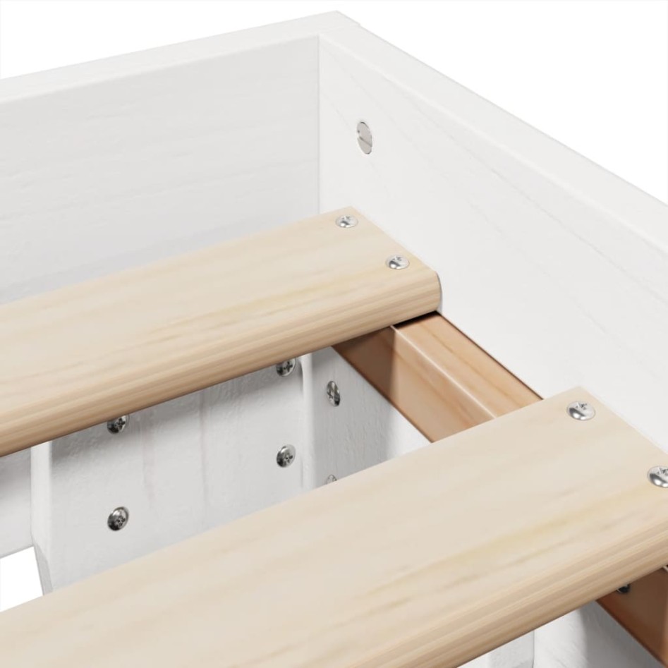 Estructura de cama sin colchón madera maciza blanca 120x190