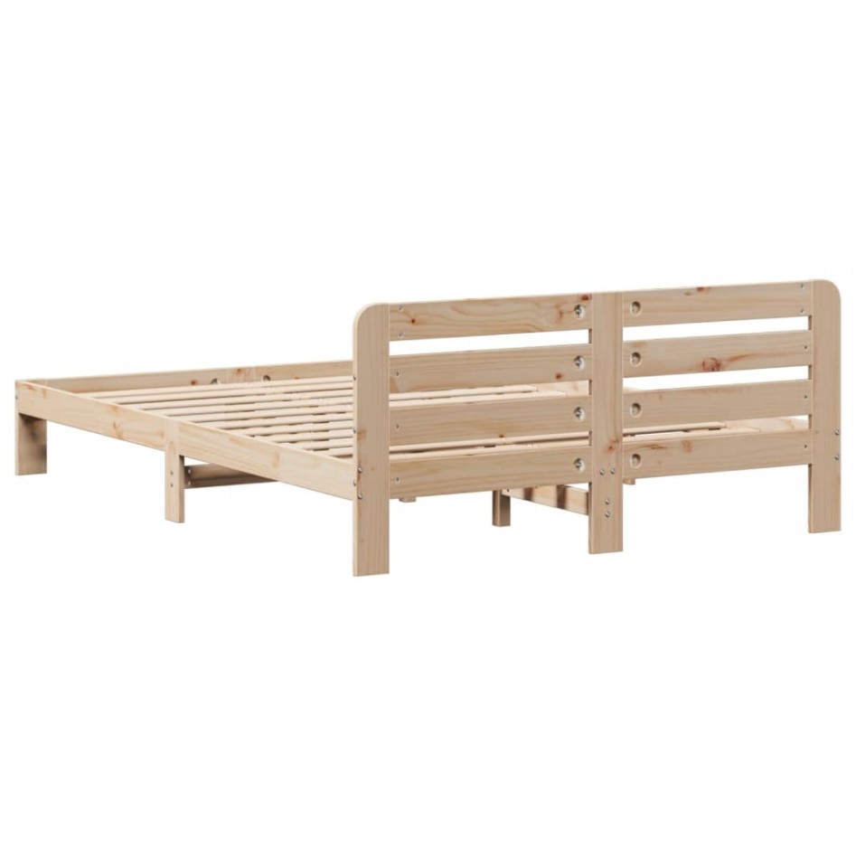 Estructura de cama sin colchón madera de pino blanca 140x200