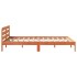 Cama sin colchón madera maciza pino marrón cera 150x200