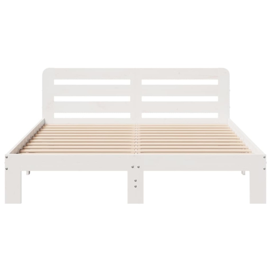 Estructura de cama sin colchón madera maciza de pino 160x200