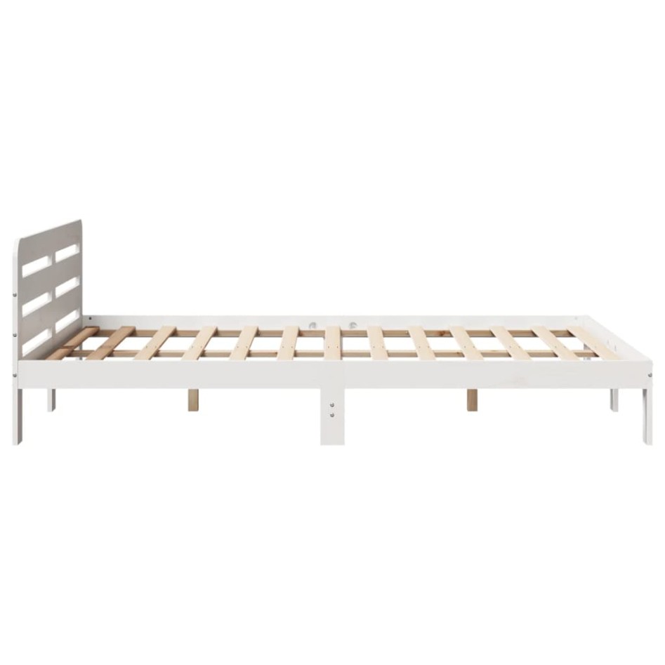 Estructura de cama sin colchón madera maciza de pino 160x200