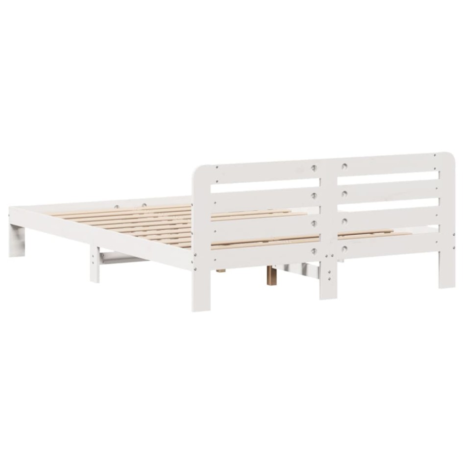 Estructura de cama sin colchón madera de pino blanca 140x190