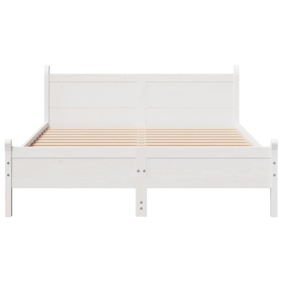 Estructura de cama sin colchón madera de pino blanca 150x200