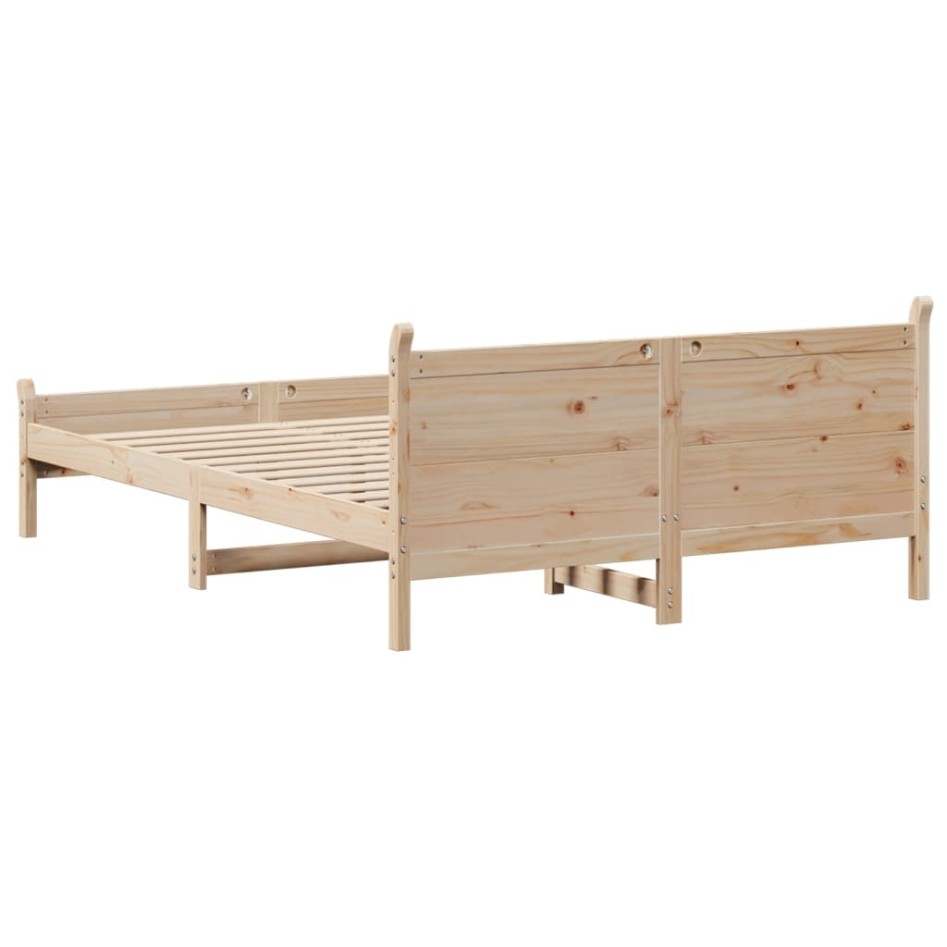 Estructura de cama sin colchón madera de pino maciza 120x200