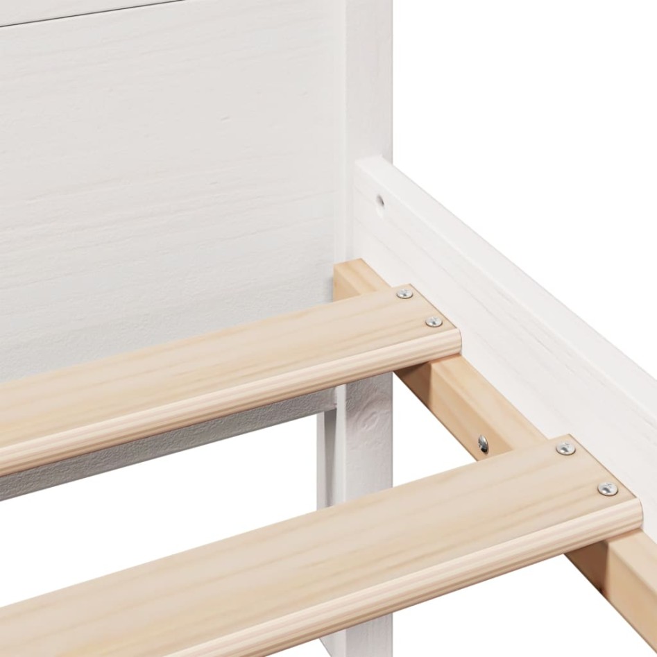 Estructura de cama sin colchón madera de pino blanca 140x190