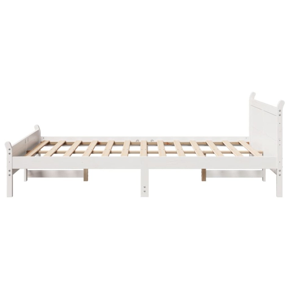 Estructura de cama sin colchón madera maciza blanca 120x190