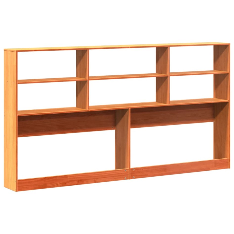 Cabecero de cama almacenaje madera maciza pino marrón 200