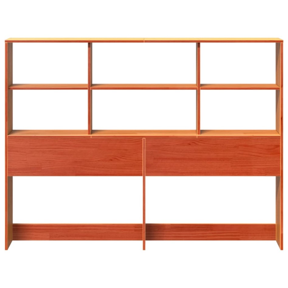 Cabecero de cama almacenaje madera maciza pino marrón 150