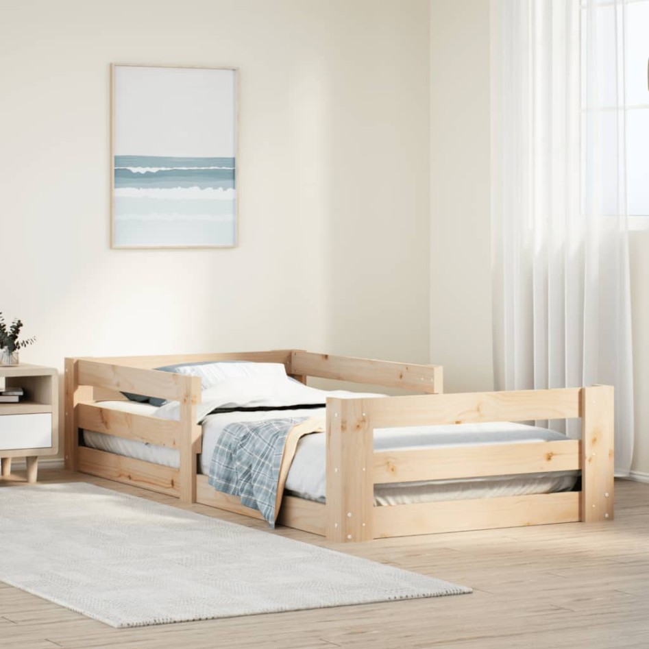 Estructura de cama sin colchón madera maciza de pino 80x200