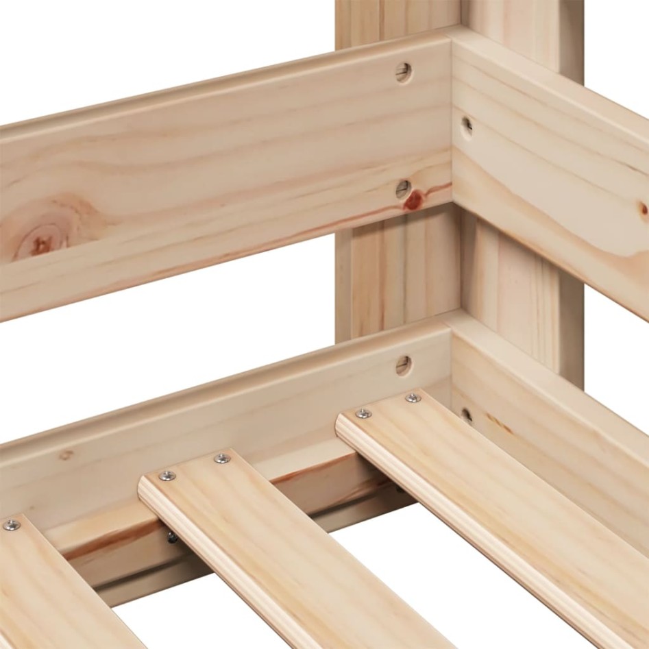 Estructura de cama sin colchón madera maciza de pino 100x200