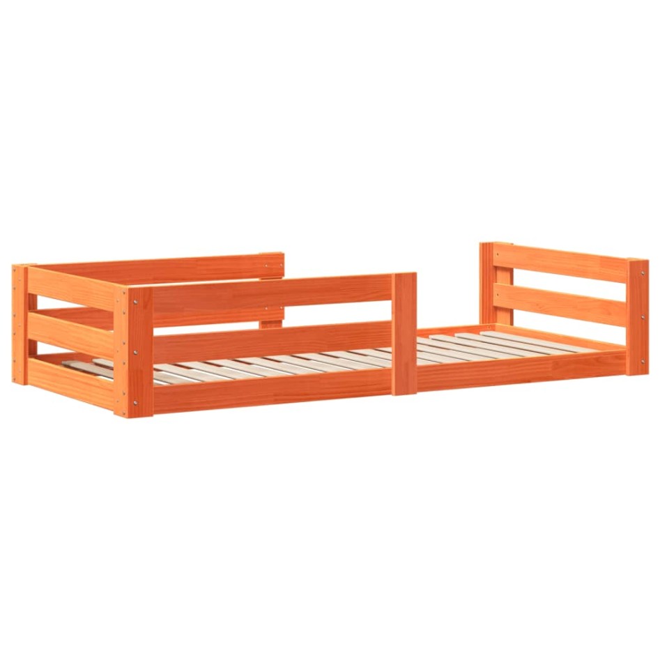 Estructura de cama sin colchón madera maciza marrón 80x160